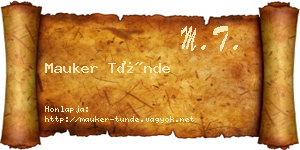 Mauker Tünde névjegykártya
